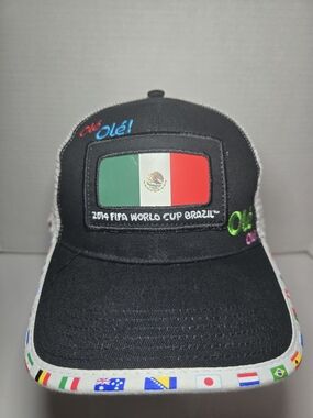 Black 'Olé' World Cup Flag Patch Baseball Cap Brazil 2014